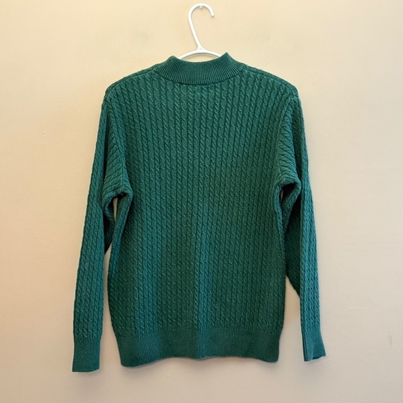 Vintage Parkhurst Green Cable Knit Crewneck 70% Cotton MADE IN CANADA - Picture 9 of 12